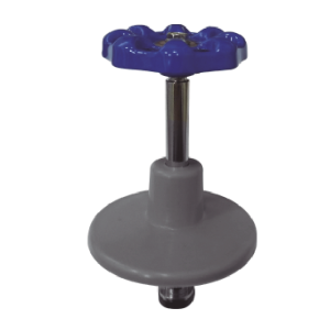 KIT METALICA 60mm CORTO VÁSTAGO CROMADO, MANILLA METALICA (AZUL / ROJA) Y CUBRE FALLA DESLIZANTE PLÁSTICO (GRIS)