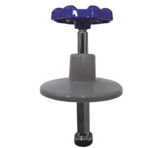KIT METALICA 60mm LARGO VÁSTAGO CROMADO, MANILLA METALICA (AZUL / ROJA) Y CUBRE FALLA DESLIZANTE PLÁSTICO (GRIS)